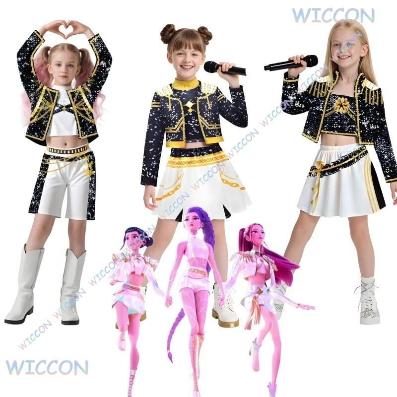 

Новинка 2025, аниме Kpop, охотник на демонов, карнавальный костюм Rumi Zoey Mira, косплей, стиль для девочек, детская одежда для выступлений на сцене, Хэллоуин