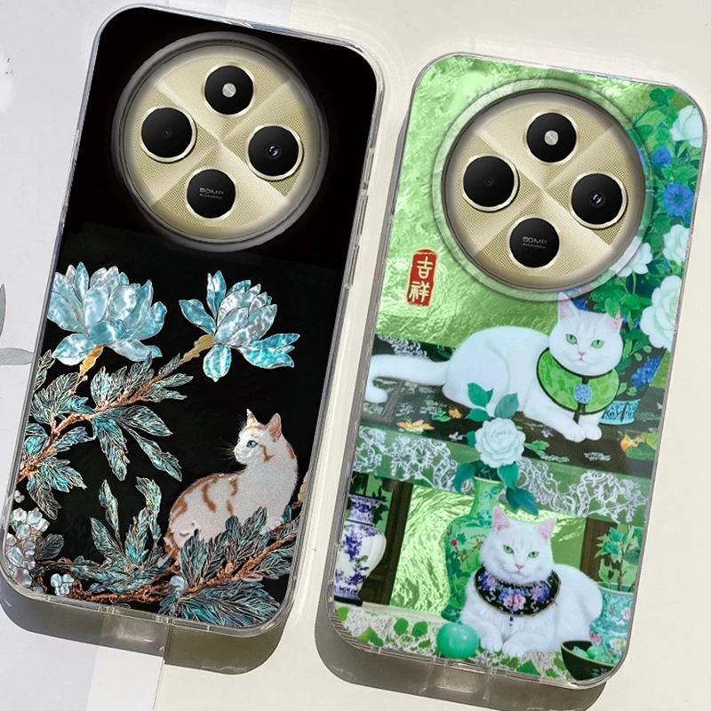 

Creative Flower Vase Cat Girls Women Phone Case For Xiaomi Poco X7 Pro X3pro X5 M6 X6 X3 NFC M5s M6 C61 Bumper Fundas Cover