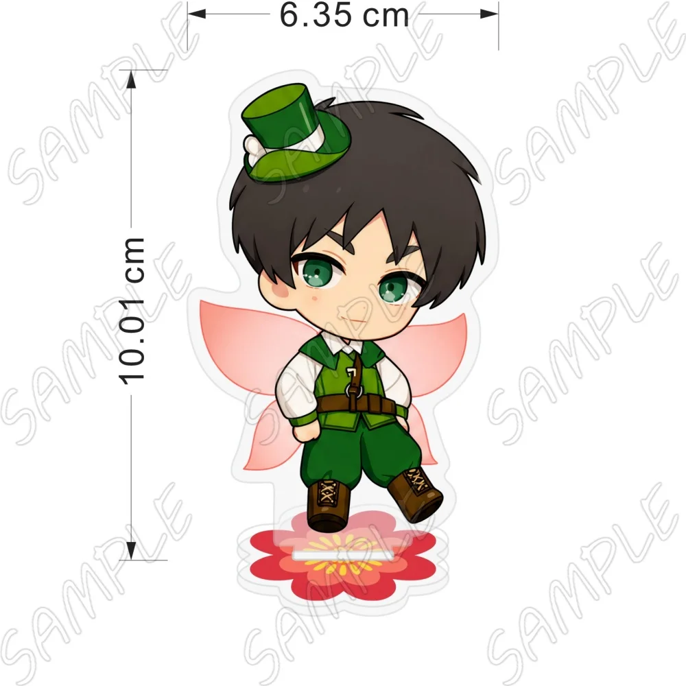 Anime Attack on Titan 10cm Chibi Acrylic Stand Cute Fairy Elf Style Eren Levi Mikasa Shingeki No Kyojin Action Figure Keychain