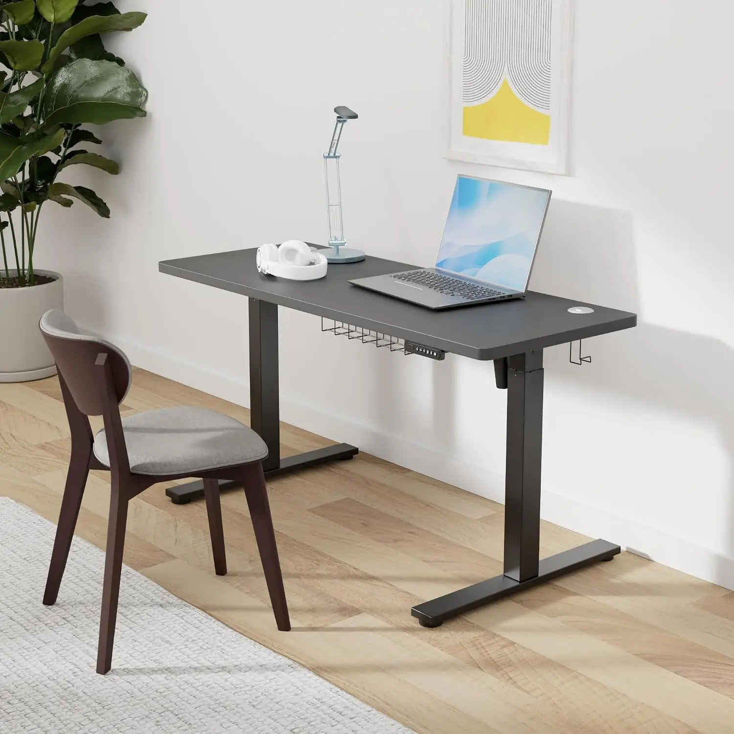 Electric Standing Desk 48x24 Inch Adjustable Height Table with Cable Management 3 Memory Preset 200lbs Easy Assembly, Customized