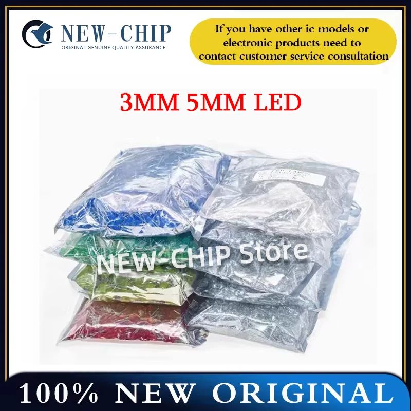 1000 шт./лот, диаметр 3 мм, 5 мм, светодиодная лампа с бусинами, пузырьковый светодиод F3 F5, красный, зеленый, желтый, синий, белый, прямой в всю упаковку F3 F5 LED