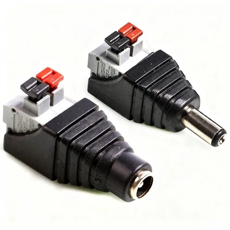 1/2/5pcs DC Male Female Professional Jack Press Plug RCA Connector Cable Plug Adapter for Speaker CCTV Audio LED Light B5