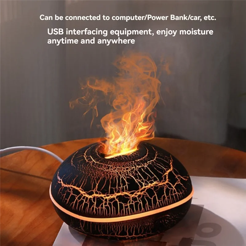 

ABJN-красочный диффузор вулкана, 200 мл, ультразвуковой увлажнитель пламени и пожара с защитой от автоматического выключения, диффузор холодного тумана