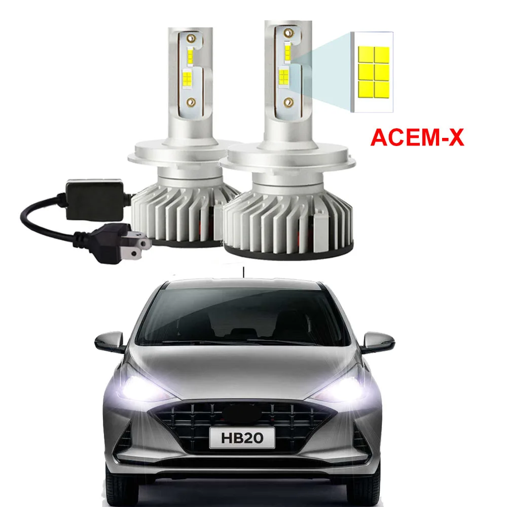 2Pcs Car Led Headlight Bulb H4 For Hyundai Hb20 2013 2014 -2019 2020 2021 2022 High Low Beam LED Headlamp Canbus