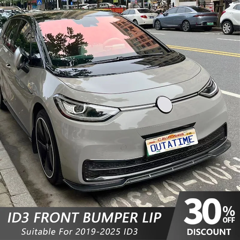 

For 2019-2025 Volkswagen VW ID.3 ID3 Front Bumper Lip Body Kits Tunning Front Lip Cars Accessories Tunning Gloss Black Carbon