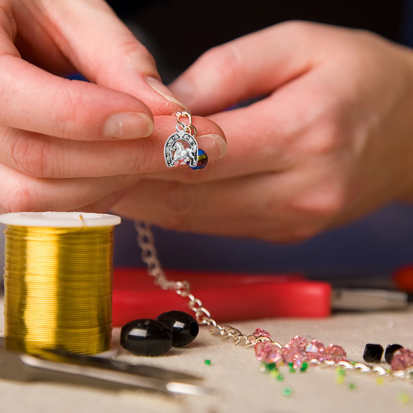 

50Pcs Alloy Horse Charms Western Cowboy Pendants DIY Jewelry Making Necklace Keychain Accessories DIY Pendant Charms