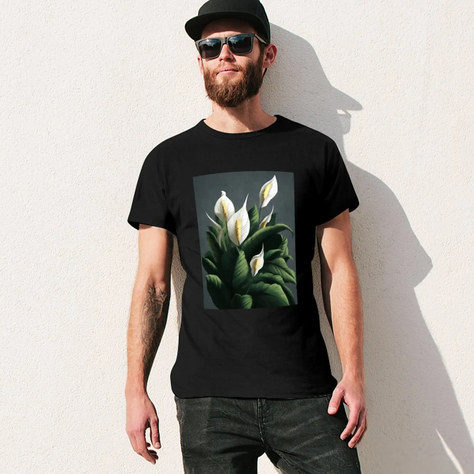Peace Lily / Spathiphyllum T-Shirt designer shirts kawaii clothes oversizeds mens plain t shirts