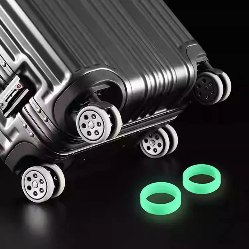 8Pcs Silicone Luminous Luggage Wheels Protector Noise Wheels Guard Cover Luggage Accessories Suitcase Wheels Protection Cover
