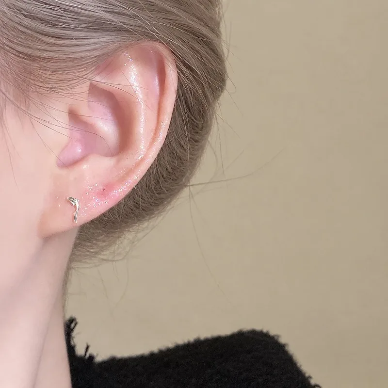 925 Sterling Silver Cute 3D Koi Fish Little Goldfish Stud Earrings for Women Mini Animals Student Lucky Jewelry Hypoallergenic