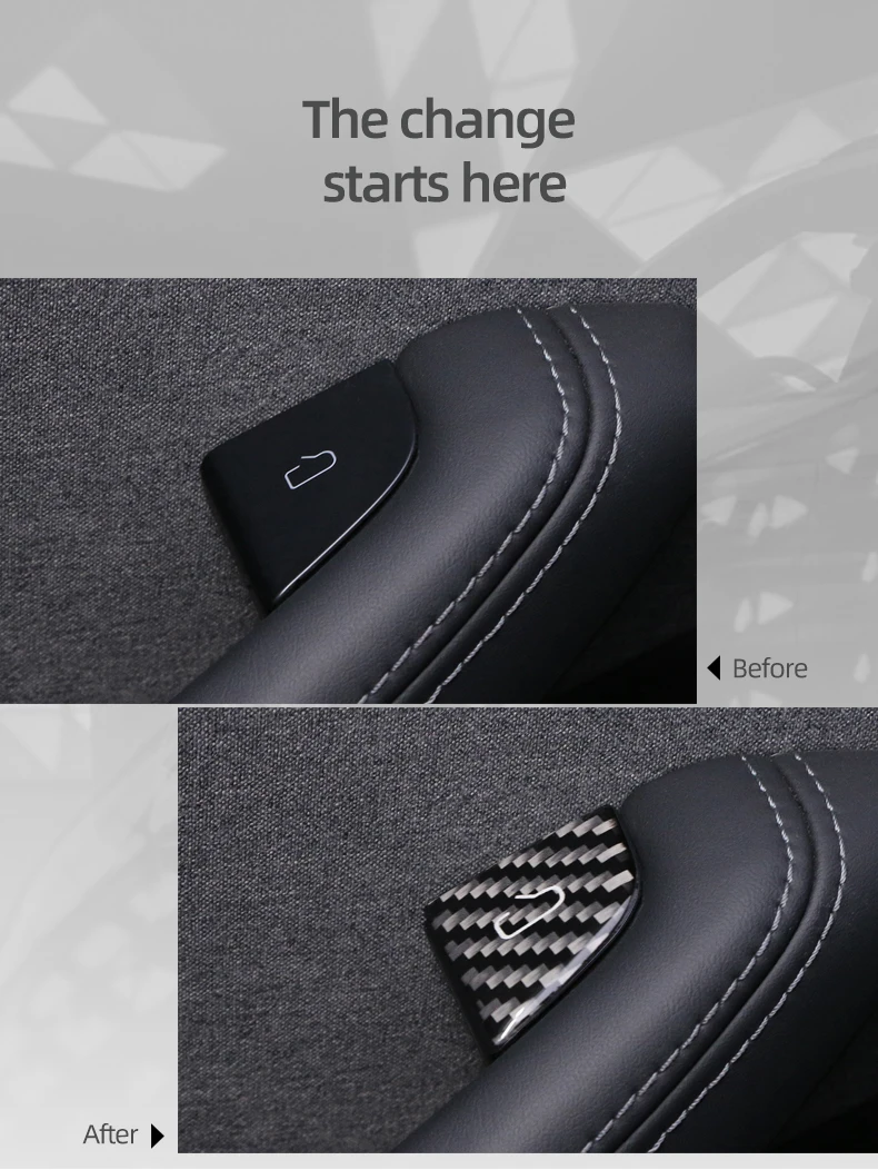 Für Tesla Modell Y 2019-2025 Juniper Modell 3 Highland 2024 Carbon Faser Auto Innen Tür Schalter Taste Trim aufkleber Zubehör – Detail 4