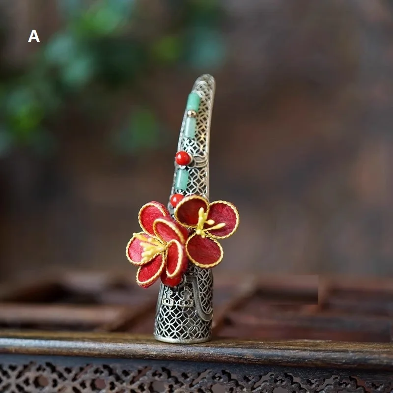 Chinese Style Retro Nail Covers Customized Long Nails Prop Bride Ancient Style Ming Qing Dynasty Palace Queen