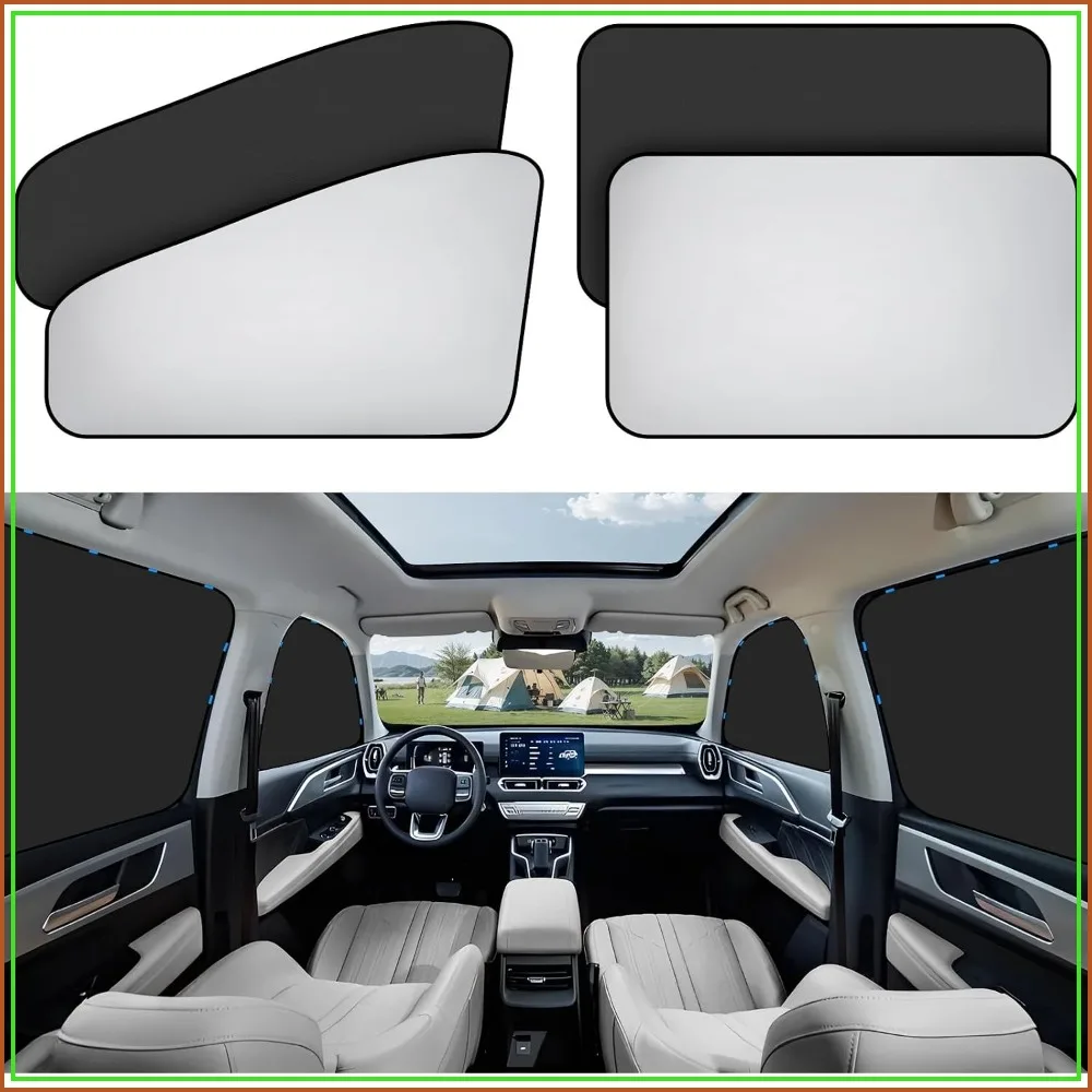 

Car Window Sun Shade - Blackout Side Window Shade, Reversible, Universal Fit, Reflects Sunlight, Protects Privacy, Silver