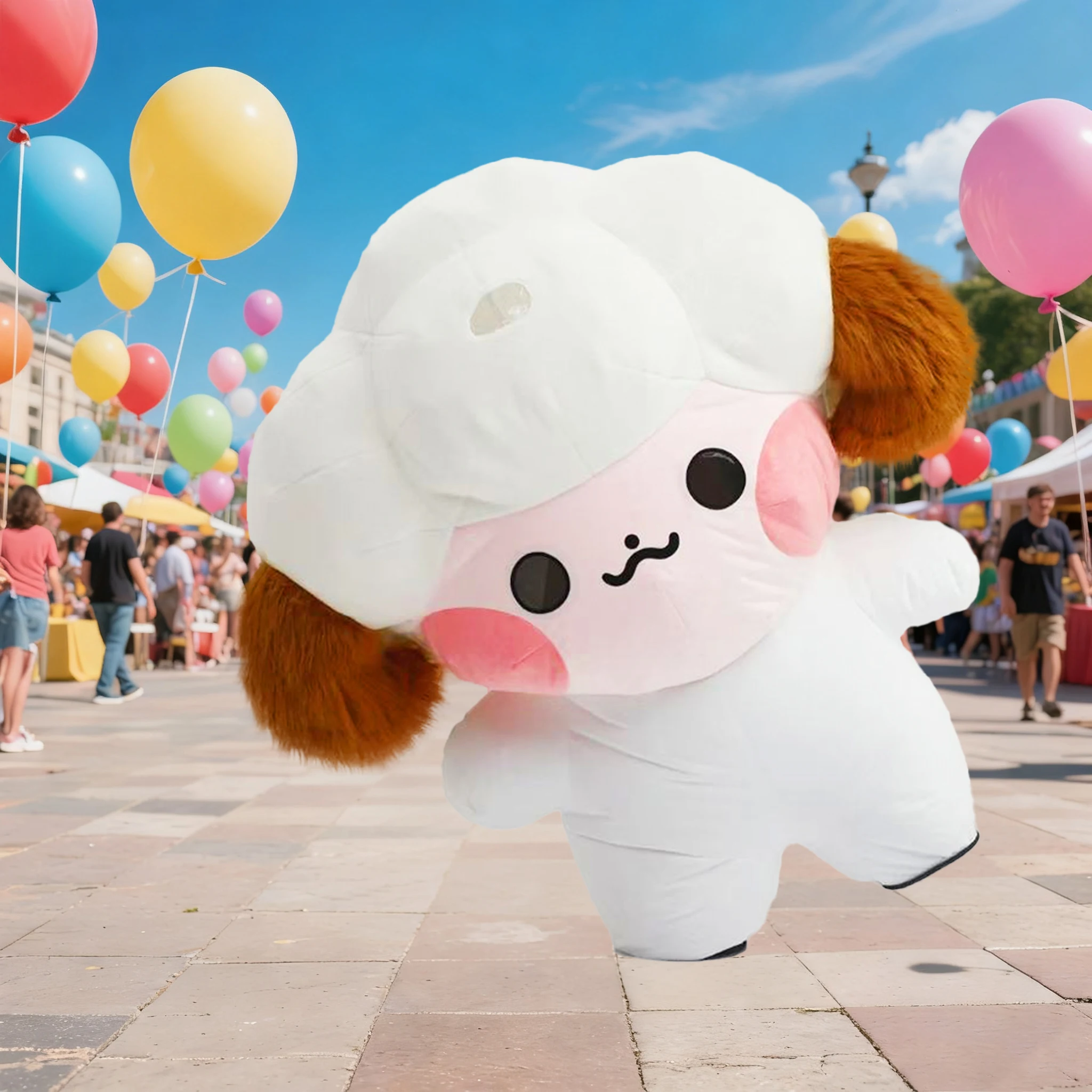 نفخ الأغنام زي التميمة موكب الكبار شخصية تأثيري عيد ميلاد هالوين حفلة الحدث مجموعة أفخم #3