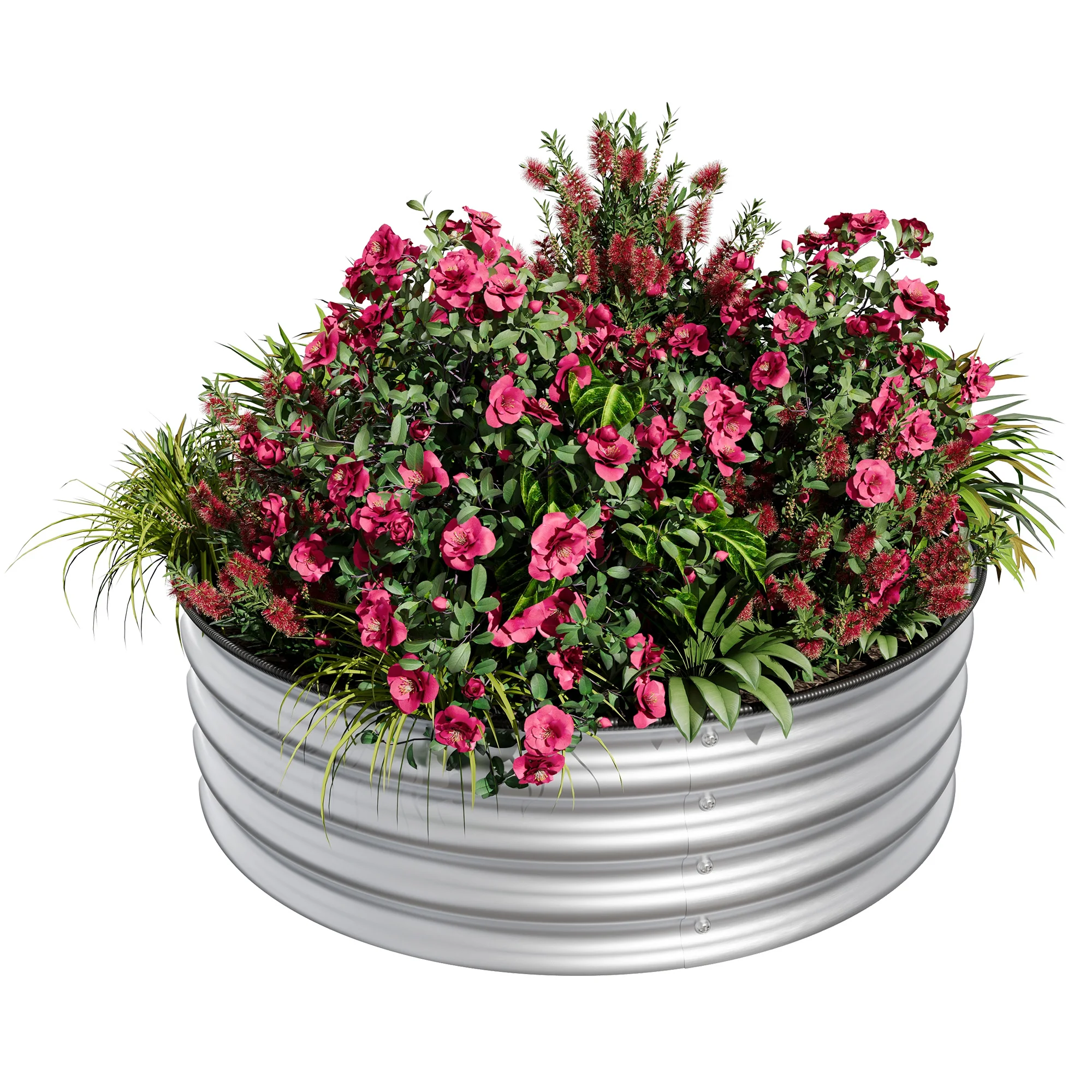 Durable Raised Garden Bed - Round Galvanized Metal Planter Box, Rust & Corrosion Resistant, Safe Edges, Easy Assembly, Ideal for Vegetables, Fruits, Flowers