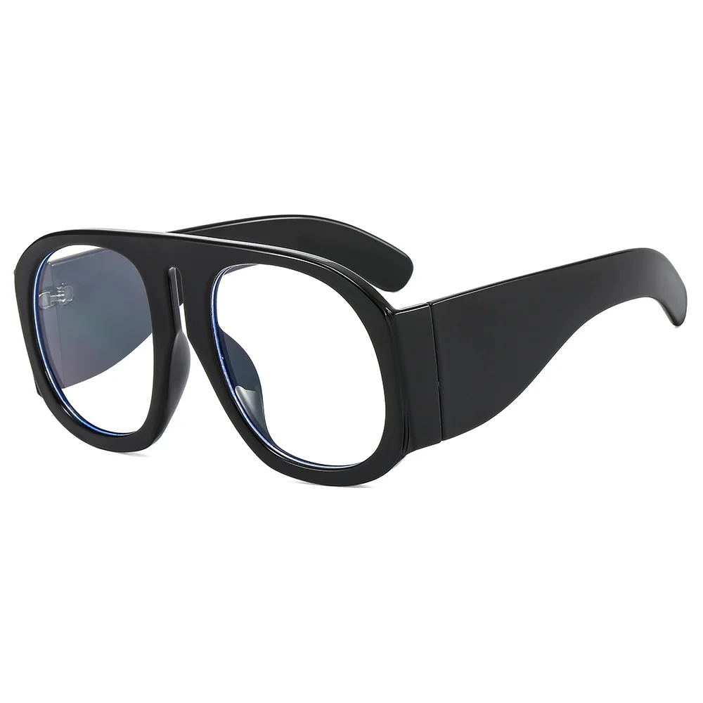 Oval 2022 Trendy Stripe Oversized Round Vintage Glasses 2022 Big Frame Marble Prescription Eyeglasses Frames For Women image 5