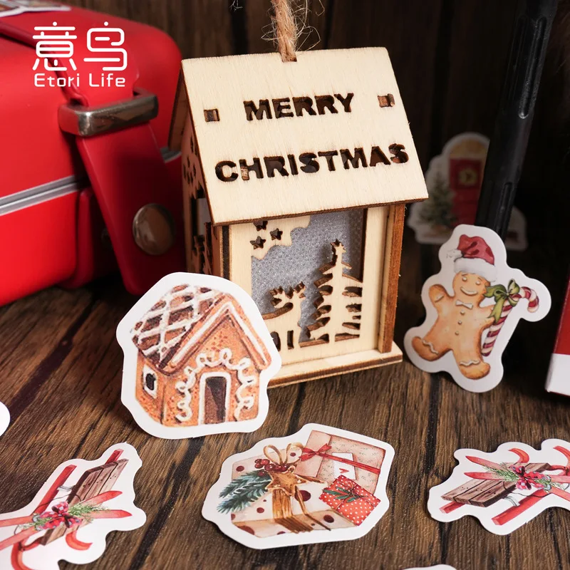 Imagem -03 - Feliz Natal Decorativo Sticker Pack Faça Você Mesmo Papelaria Álbum Diário Copo Notebook Telefone Móvel Brinquedo Scrapbook 46 Pcs