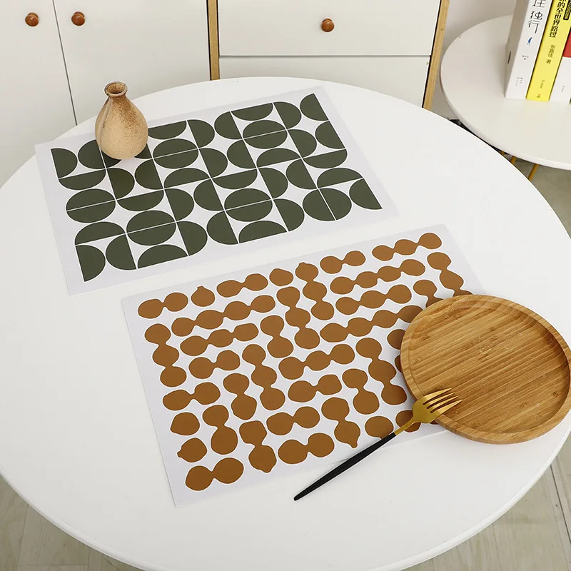 Simple Heat Resistant Placemats Oil-Proof Waterproof 3MM PU Leather Table Mat for Dining Room Kitchen Tableware Bistro Bar Home