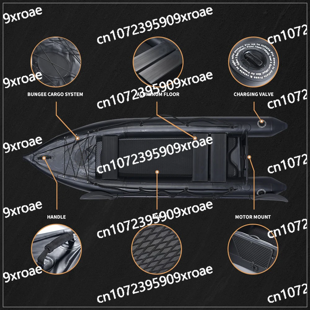 

Durable Portable Watercraft 2-Person Inflatable Fishing Kayak w/ Aluminum Oars & Pump - Lightweight PVC Canoe for Lake/River,