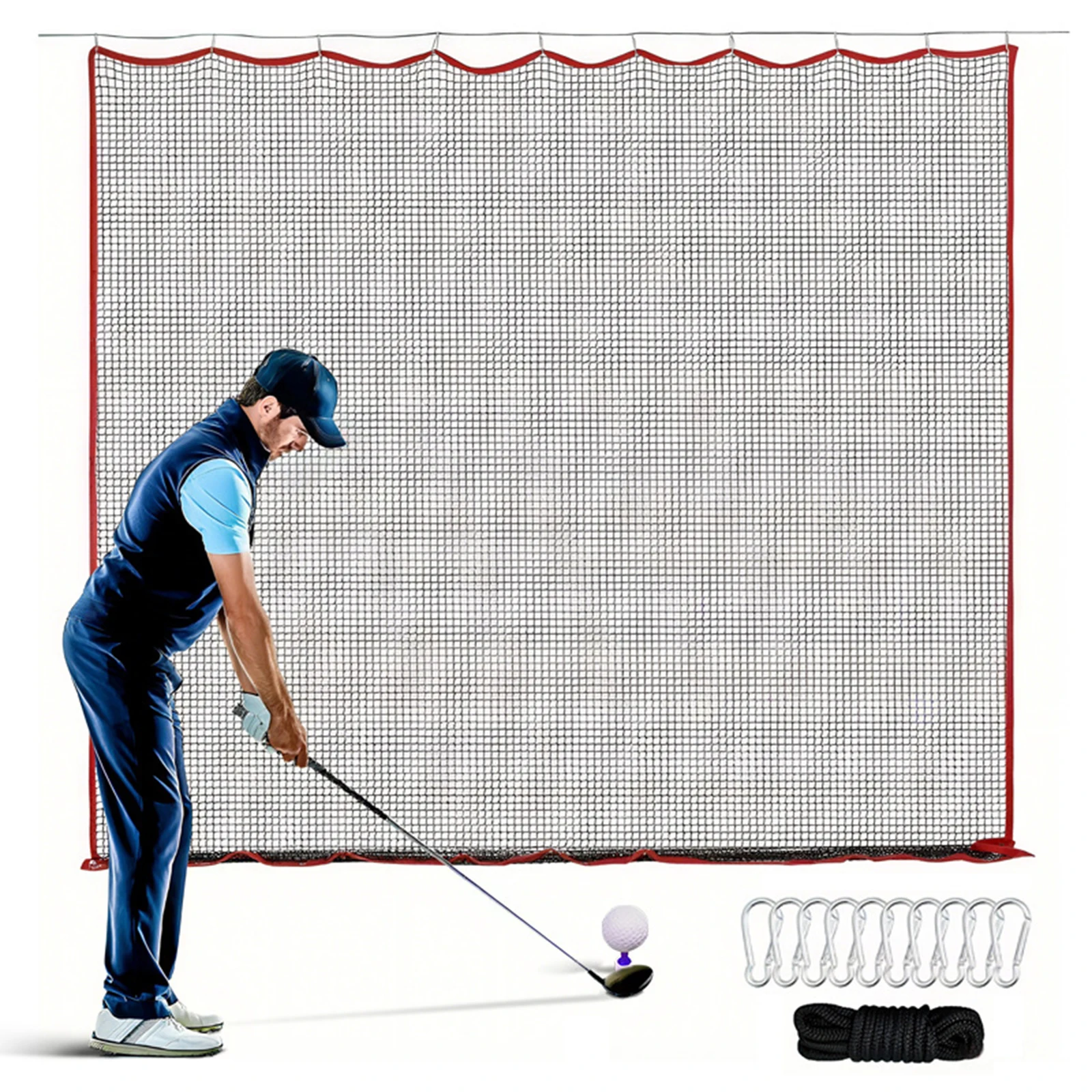 

Golf Netting, 10x10 FT Golf Practice Net and Sports Netting, High Impact Golf Hitting Barrier Net, Heavy Duty Golf Ball Netting