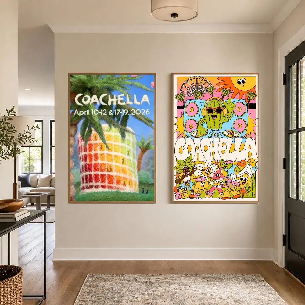 Festival Music Coachella Valley Graphic Wall Art Poster HD Waterproof PP Paper Print for Bedroom Living Room Office Decor Gift