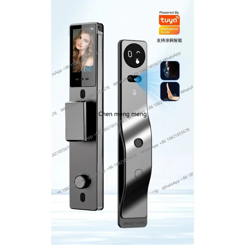 Intelligent 3D facial recognition smart door lock palm vein remote visual intercom monitoring fingerprint password lock