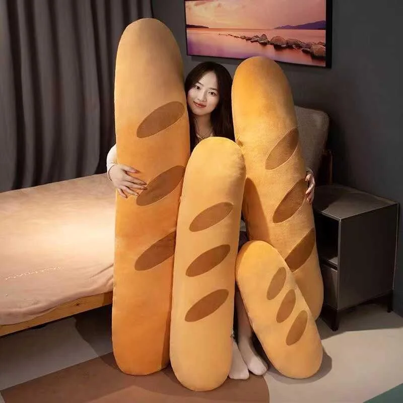 

Long Bread Pillow Cute Weird French Plush Toy Dormitory Bedside Cushion Bed Leg Clasping Sleeping Soft Stuffed Doll