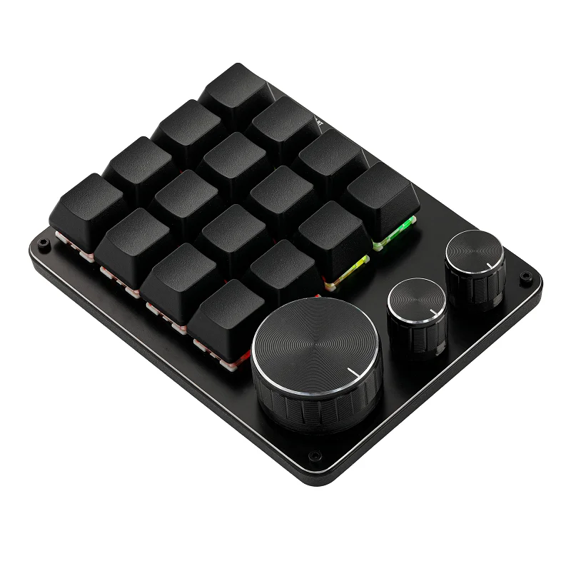 3 Knobs, 16 Keys, Mechanical Custom Keyboard, Procreate Designer, Keyboard Macro Programming, Ps