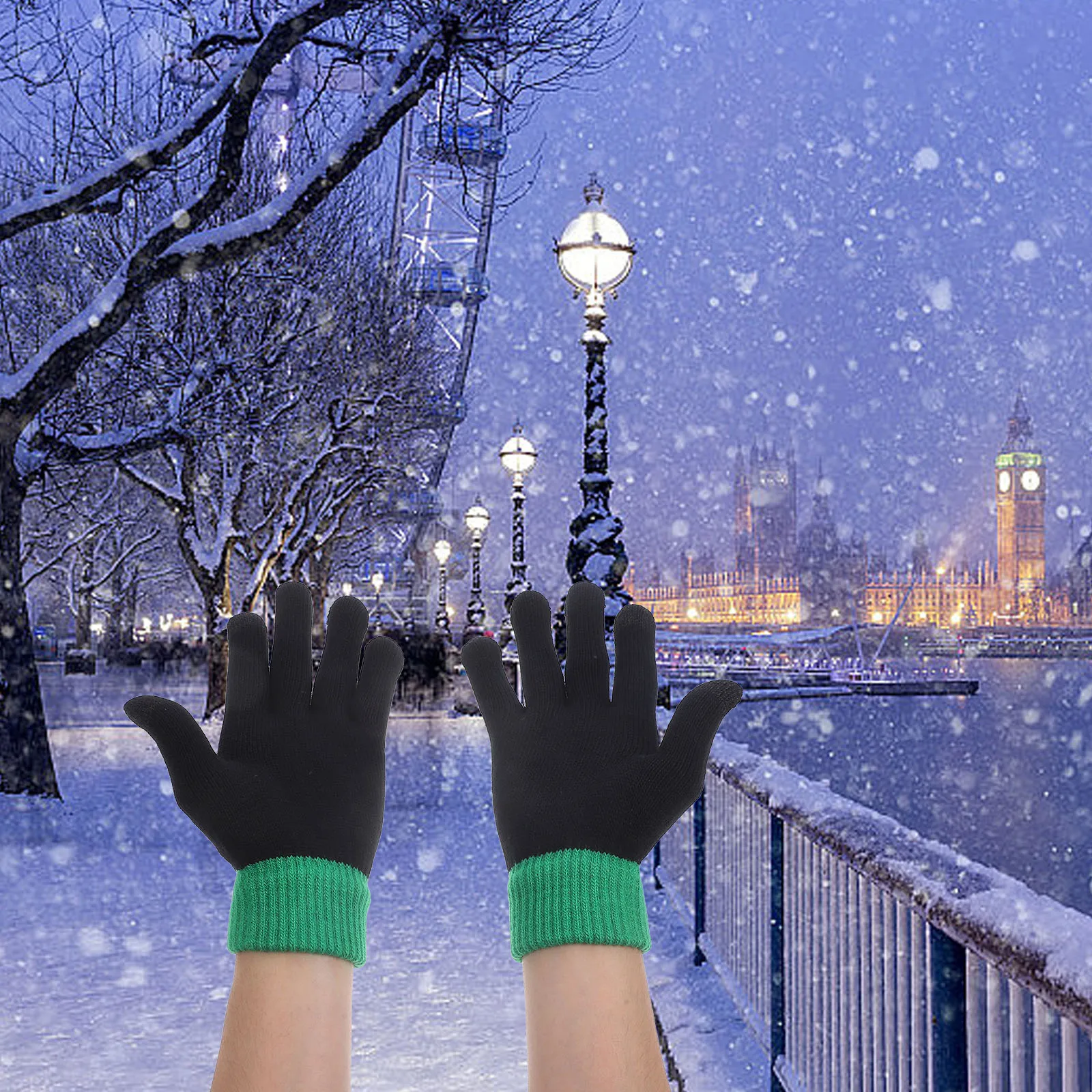 

1Pair Touch Screen Gloves Women Cozy Conductive Fiber Tips Compatible with Mobile Tablets Black Women Touch Gloves