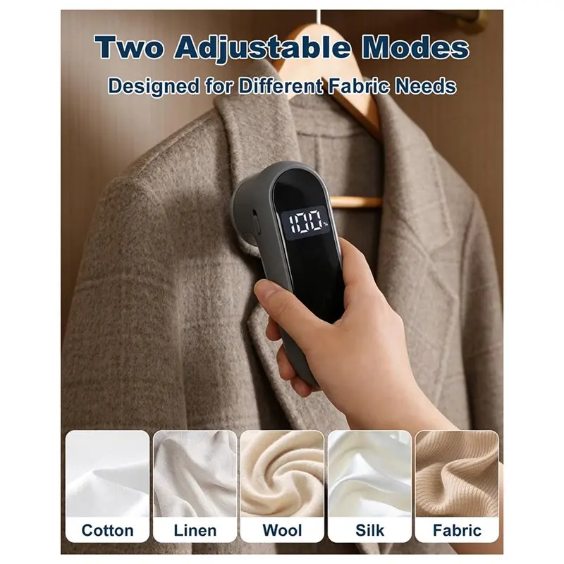 [NEWA66Z!】 Electric Lint Remover Fabric Shaver With Digital Display, 6-Leaf Blade For Clothes, Sweaters, For All Fabrics