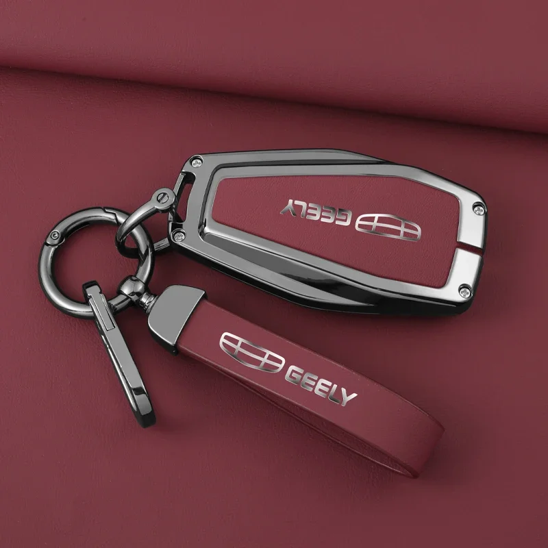 Alloy Car Key Case Suitable for Geely Coolray X6 Geometry C Emgrand Global Kulrey Hawk GX7 Okavango Car Key Protection Case