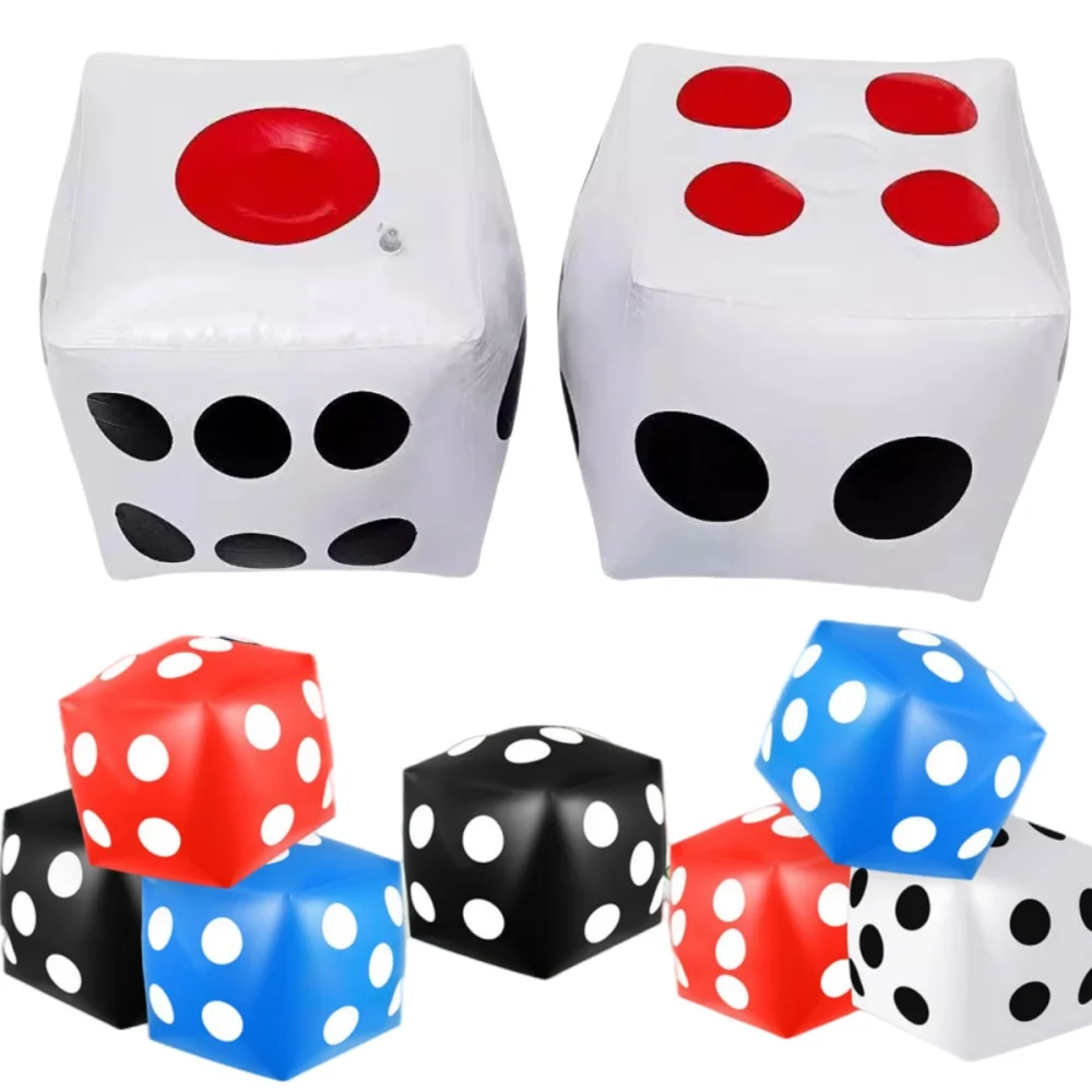 Dados inflables de PVC, dados inflables grandes gigantes divertidos al aire libre para juego de mesa interior y exterior, decoración de fiesta de piscina, juegos de suelo de césped