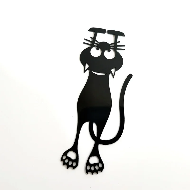 1PC Stereo Cartoon Black Cat Bookmark Novelty Animal PVC Bookmark for Gifts Wacky Kids Bookmarks Stationery Book Clip