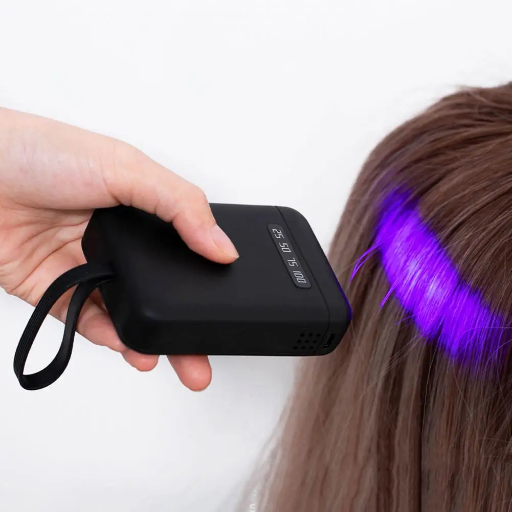 405nm LED Hair Extension Lamp 5000mAh Rechargeable UV Light Hair Extension Machine Home Salon Portable Handheld Wig Glue Curing
