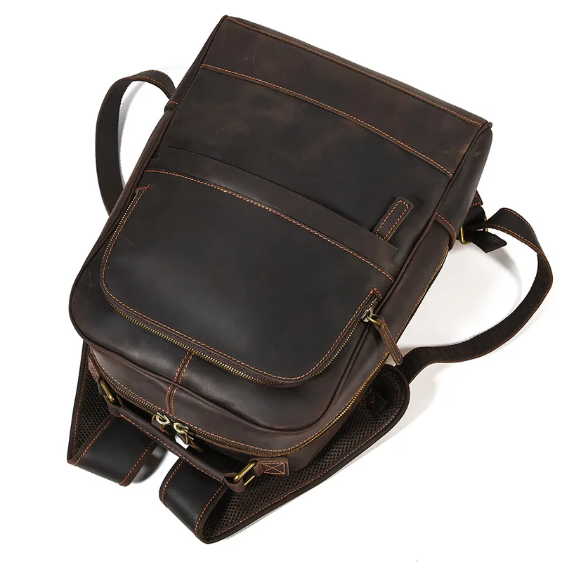 حقيبة التنقل في الهواء الطلق حقائب الظهر المدرسية متعددة الوظائف بسيطة حقائب الظهر للأعمال حقائب الكمبيوتر المحمول الجلدية Mochila MHSJB #6