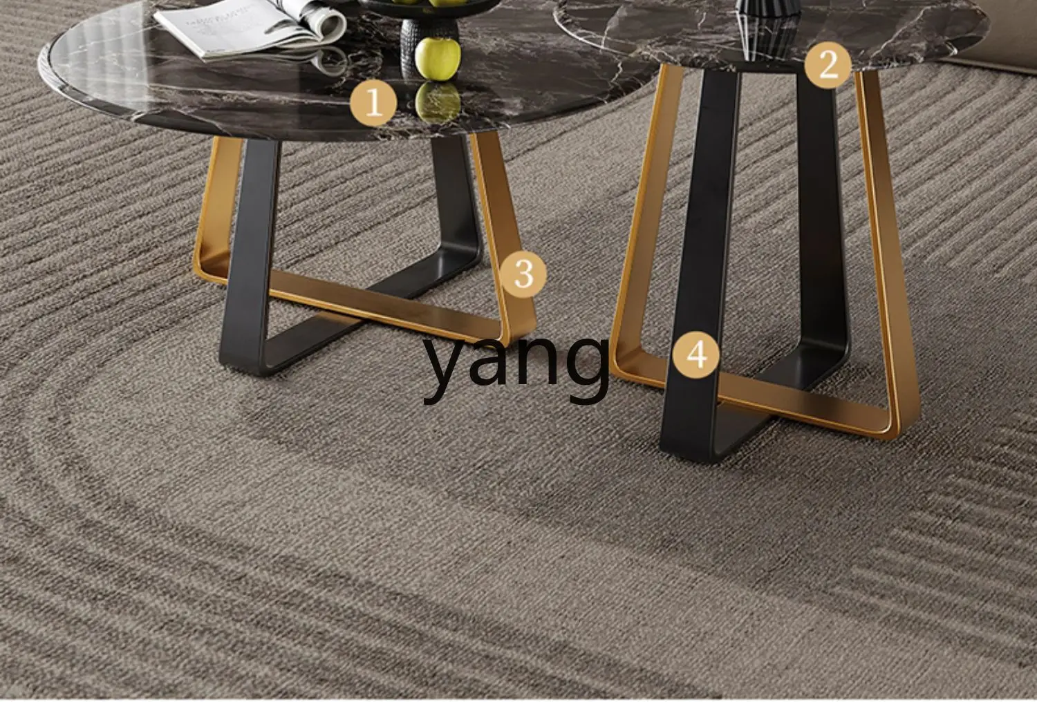 LMM minimalist luxury stone coffee table TV cabinet combination small apartment simple modern living room furniture