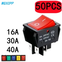 50 Uds., interruptores de botón de encendido basculante, alta corriente, encendido/apagado, especial para máquina de soldadura, KCD4, punto de plata esterlina, 30/35A 250/125V AC