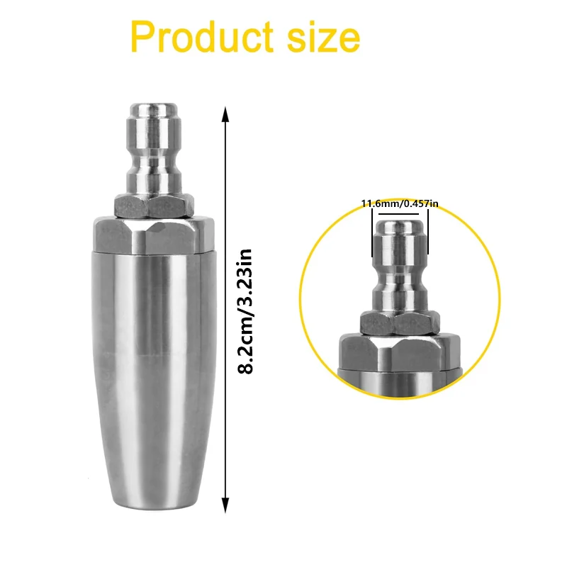 360° Rotating Pressure Washer Turbo Nozzle with 1/4