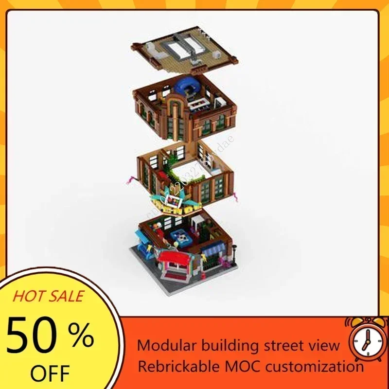 3345 pçs personalizado moc o último arcade modular vista de rua modelo de quebra-cabeça personalizado educacional diy montagem crianças brinquedo kit presente