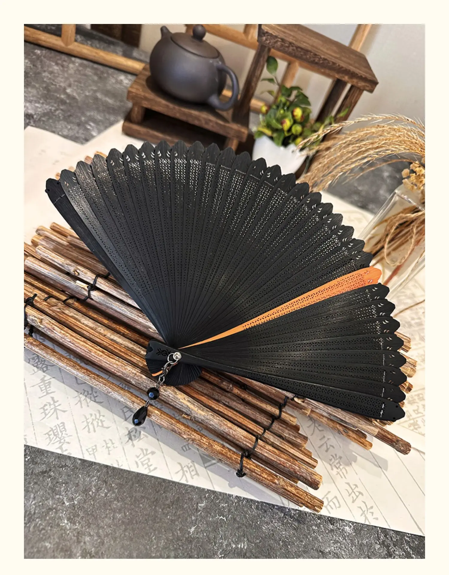 Mini Dance Lovers Small Folding Fan Chinese Fan Full Bamboo Wedding Hand Fan Convenient Opening and Cclosing Portable Hand Fan