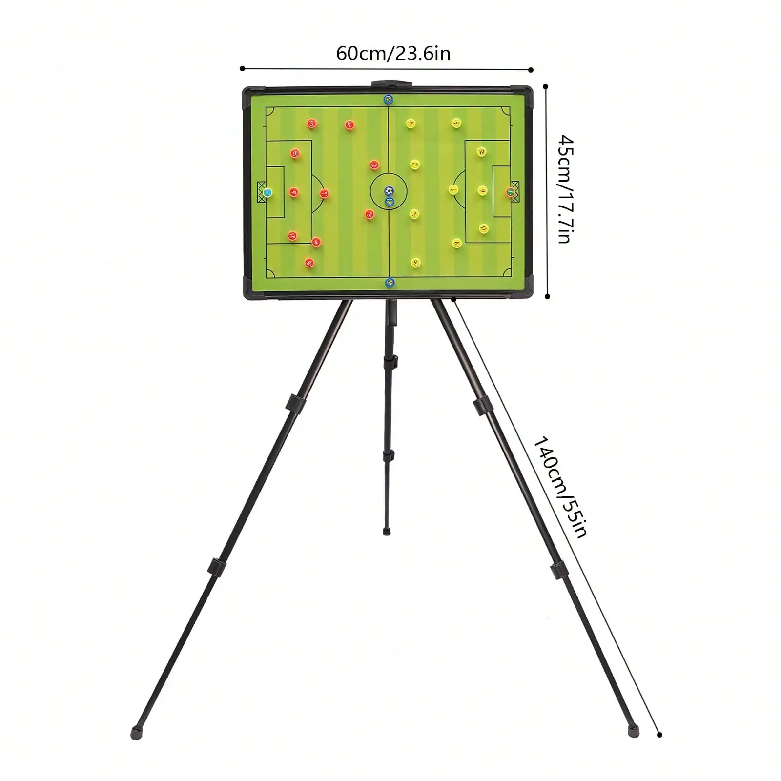 Portable Stainless Steel Tactical Display Magnetic Board, Triangle Bracket Stand Coaching Board, Football Tactical Board