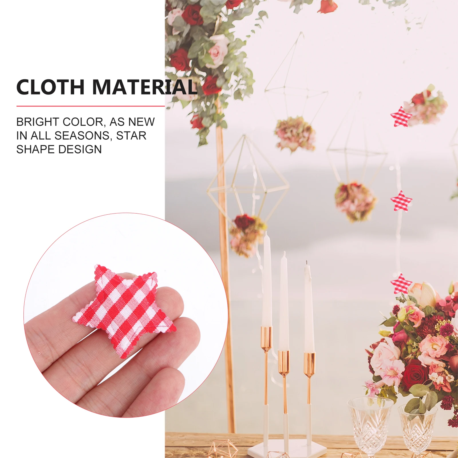 

50pcs Star Shaped Christmas Decoration Diy Ornament Red Party Supplies Xmas Gift Decorative Pendant Festival Celebration