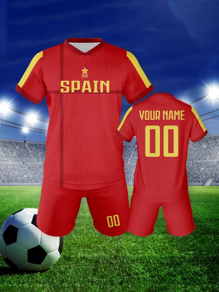 Ensemble short personnalisé pour maillot de football de l'Espagne, Nom personnalisé du maillot de l'Espagne de football, Tournoi de la Coupe du monde 2026, Équipe correspondante du maillot de football Ensemble short personnalisé pour maillot de football de l'Espagne, Nom personnalisé du maillot de l'Espagne de football, Tournoi de la Coupe du monde 2026, Équipe correspondante du maillot de football