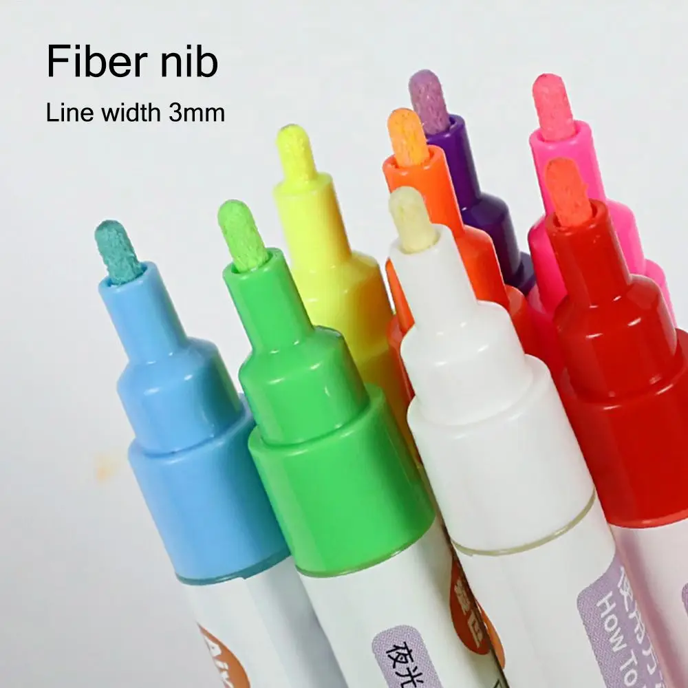 Colorful Luminous Pen Creative Hand Painting Marker Pen Glowing in the Dark Marker Pen Student Luminous Graffiti Highlighter Pen