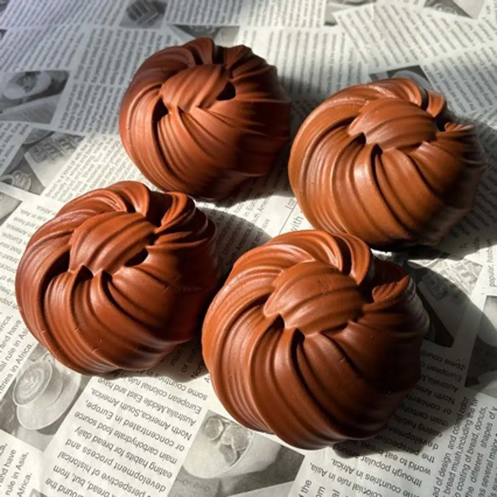 Bread Squeeze Super Soft Chocolate Flower Rolls Squeeze Realistic Bread PU Material White Bread Squeeze Slow Rebound Sensory