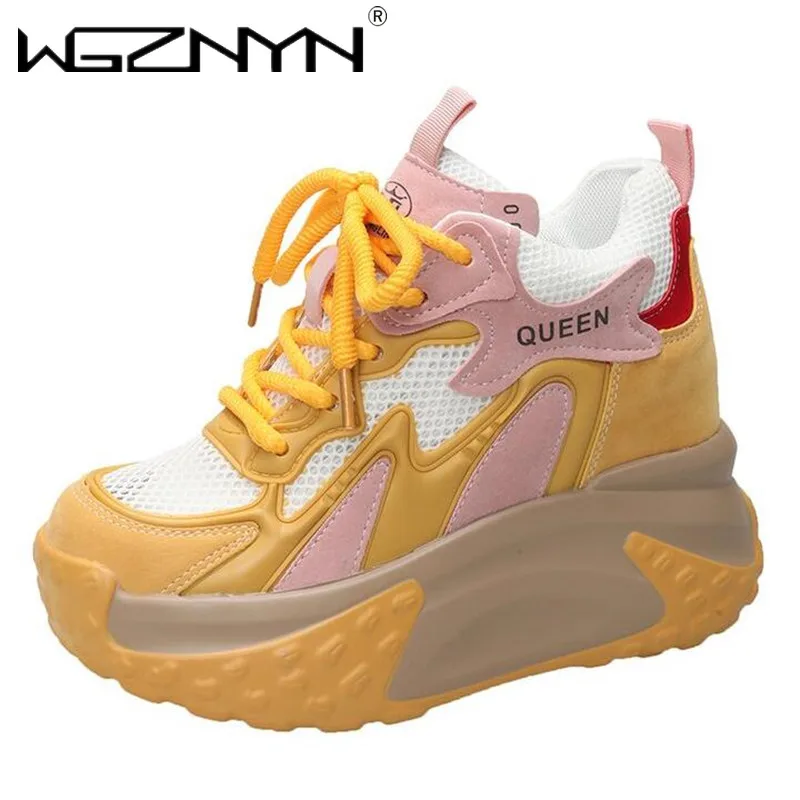 New Sneaker Autumn Fashion Trend Women's Mesh Shoes Thick Sole Vulcanized Shoes Women's Platform Breathable Casual Sports Shoes