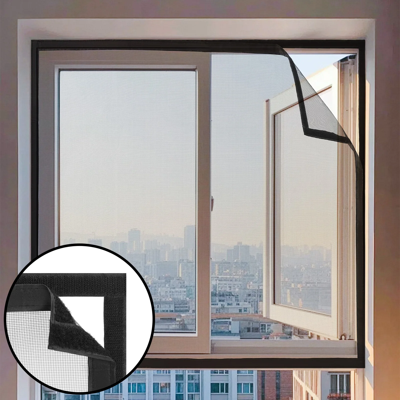 Fiberglass Black Mosquito Nets for Window, Anti-Mosquito Window Screens, Mesh Anti Insect Air Tulle Invisible Mosquitoes and Fli