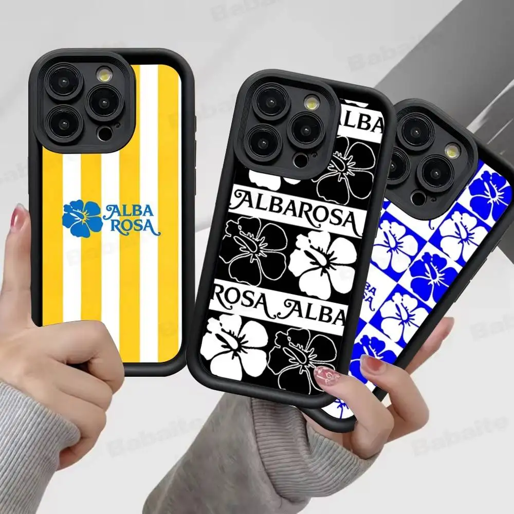 Funda de teléfono A-ALBA R-ROSA a la moda para IPhone 11 12 13 16 15 17 14 Pro Max Funda suave de silicona