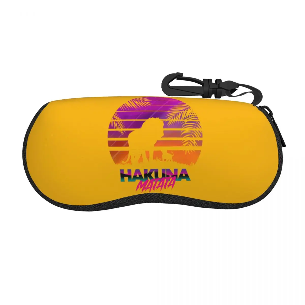 Custom Hakuna Matata Cartoon Shell Eyeglasses Protector Cases Women Men Sunglass Case The Lion King Retrowave Glasses Pouch