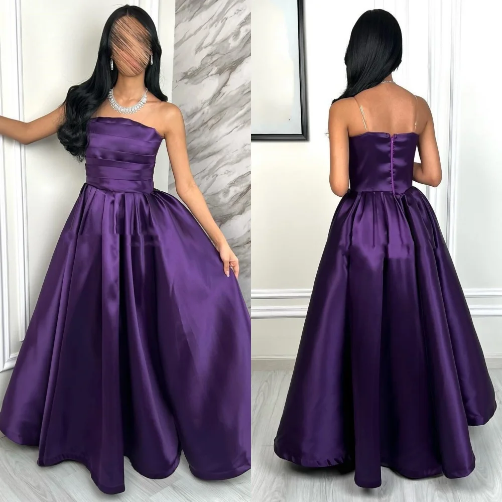 

Customized Modern Style Sizes Available Pleat Ruched Draped A-line Strapless Midi Dresses Bespoke Occasion Dresses Casual