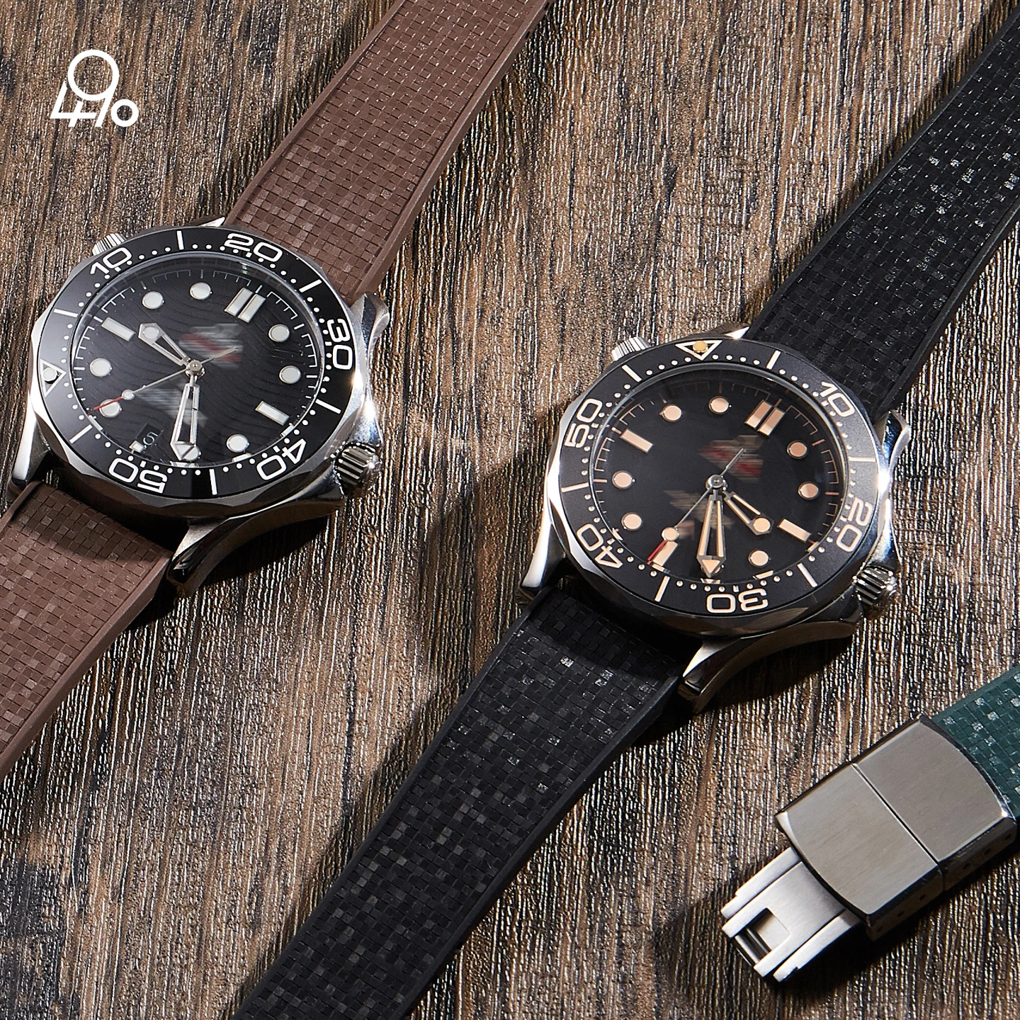 

High quality Fluororubber Luxury Watch Bracelet 18mm 19mm 20mm 21mm 22mm FKM Watch Band Strap for Rolex Longines Omega